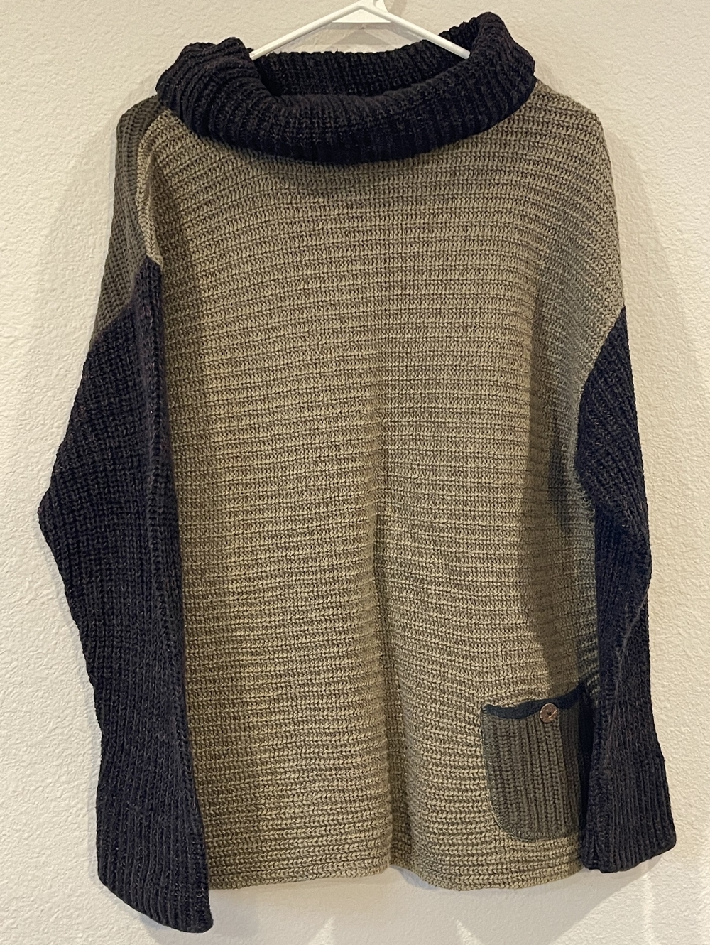 Margaret Winters New York Reversible Cozy Chunky Knit Mock Neck Sweater Size XL